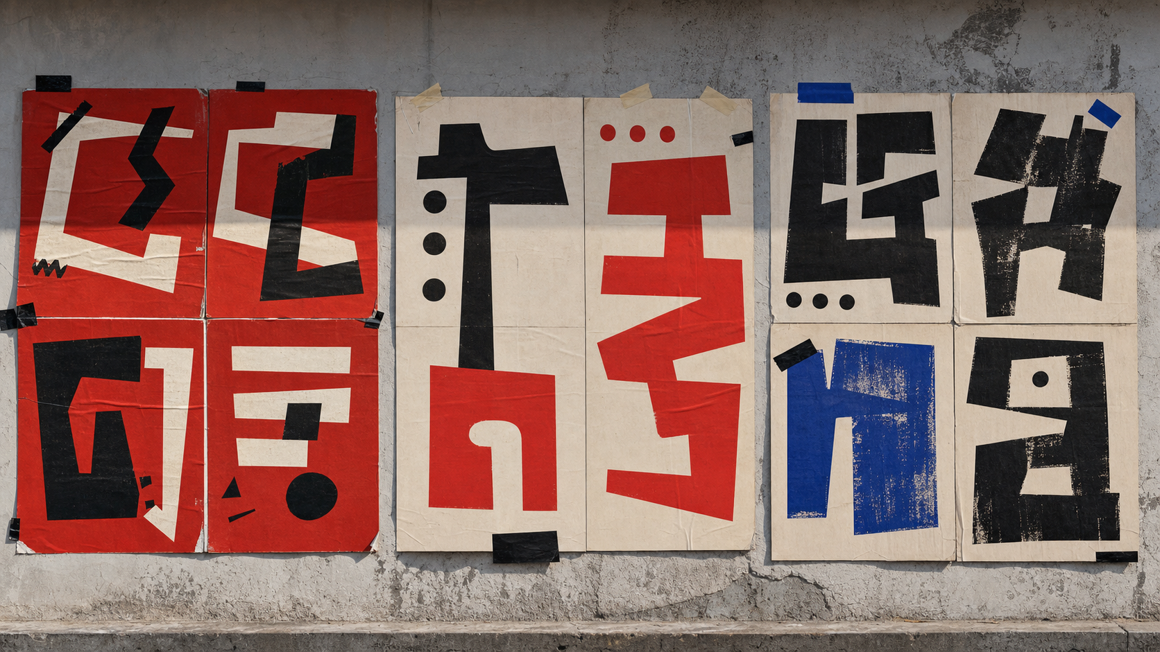 紅黑米白街頭排字海報牆的品牌編輯示意圖,非 GDC Award 2025 官方海報
